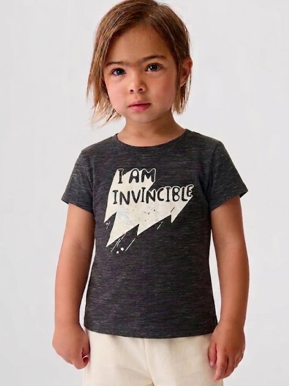 Cat & Jack Girls “I Am Invincible” T-Shirt Foil Graphic Tee 4T